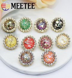 Meetee Fashion Rhinestone Button Kleding Shirt Decorativos Diy Crystal Knoppen voor naaigeklas Kleding Accessoires KY2111165062