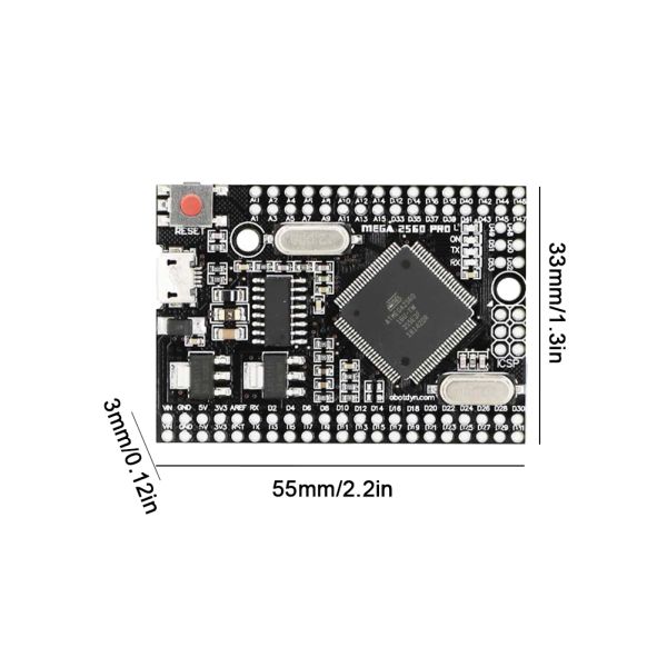 MEGA2560 Pro DIY Electronics Project Board avec des pitons mâles intégrés CH340G ATMEGA2560-16AU Compatible pour Arduino Mega
