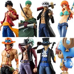 Megahouse variabele actie -helden één stuk Luffy Ace Zoro Sabo Law Nami Dracule MiHawk PVC Actie Figuur Collectible Model Toy T208629868