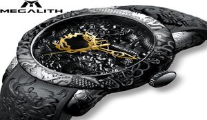 Megalith Fashion Gold Dragon Sculpture Watch Men Quartz Watch Imperproof Big Dial Sport Watches Men Watch Top Luxury Brand Clock L5888473