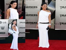 Megan Fox bij Transformer 2 Premiere White One Shoulder Floor Lengte Long Celebrity Dress Evening Jurken2917275