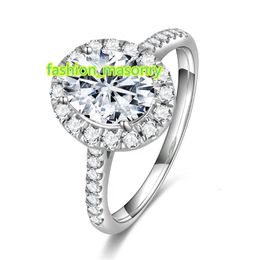 Megan vente en gros 925 en argent Sterling 2Ct Anillo de haute qualité Def ovale blanc Moissanite diamant anneaux bijoux Vintage pour les femmes