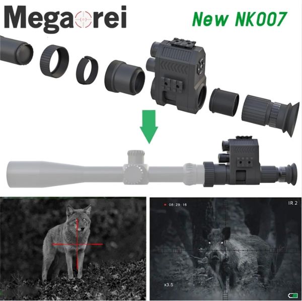Megaorei Hunting Night Vision Alcope Monocular Video infrarrojo IR Cámara para riflescope óptica Vista 2312222