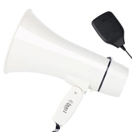 Mégaphone 35 watt puissance portable en haut-parleur mégaphone PA Bullhorn avec microphone portable Sirène intégrée 240s (blanc)