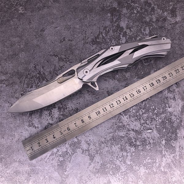 Megatron Sci-Fi Cool cuchillo plegable 9Cr18Mov hoja satinada mango de acero para colección Camping supervivencia al aire libre herramientas tácticas EDC