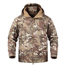 MEI Merk Camouflage Militaire Mannen Hooded Jacket, Sharkskin Softshell US Army Tactical Coat, Multicamo, Woodland, A-TACS, AT-FG 211214