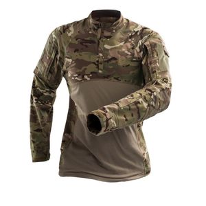 Mege Men Militaire tactische T -shirt Gym Camouflage Army Leger Lange mouw T -stuk soldaten Gevecht kleding Airsoft Uniform Multicam Shirt 201116