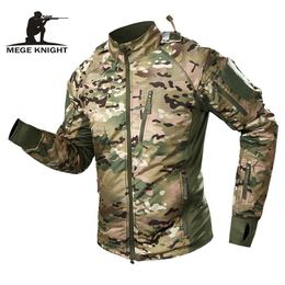 MEGE hommes imperméable militaire tactique veste hommes chaud coupe-vent Bomber Camouflage à capuche manteau US armée chaqueta hombre 211217