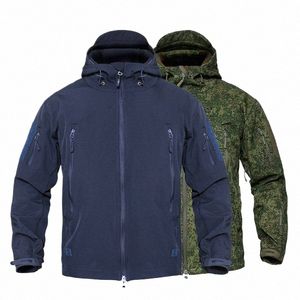 Mege Veste Tactique Hommes Camoue imperméable Veste polaire militaire Softshell Coupe-vent Armée d'hiver 5XL jaqueta masculino c4Po #