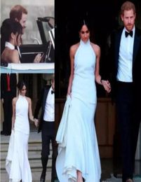 Meghan Markle Vestidos de novia Hasta el suelo Gasa Vestidos de novia con vaina simple Vestido de novia de playa sin mangas vestidos de novia3922944