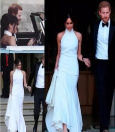 Meghan Markle Trouwjurken Vloerlengte Chiffon Eenvoudige Schede Bruidsjurken Mouwloze Strand Trouwjurk vestidos de novia4328708