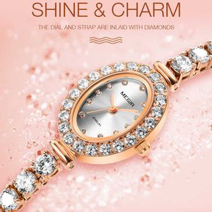 Megir Diamond Dames Horloges Luxe Merk Elegante Kleine Dial Dames Polshorloges Vrouwelijke Klok Montre Femme 210527