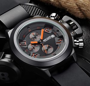 Megir modeheren automatische mechanische beweging man sport horloges luxe saffier wijzerplaat jubileumarmband horloge lederen strap6125653