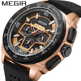 Megir Men's Sports Timing Calendar étanche Quartz Watch 2056
