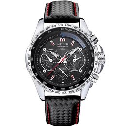Megir Men's Watchs Top Brand Luxury Quartz Three Point Wristwatch Fashion's Men's Casual Luminal Afficroping Clock Relogi2406