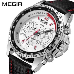 Reloj militar MEGIR para hombre, reloj Masculino a la moda, relojes luminosos del ejército, reloj de pulsera resistente al agua para hombre xfcs 1010 X0524252S