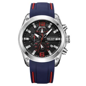 MEGIR Horloges Multifunctionele timing Kalender Sport Herenhorloge 2063 cadeau
