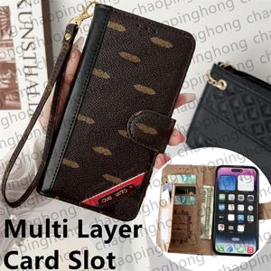 Megnetic telefoonhoesjes portemonnee met riem voor iPhone 15 14 pro max 14pro 14plus 13 13pro 12 pro max 15pro lederen mutil kaarthouder luxe pu portemonnee voor heren dames