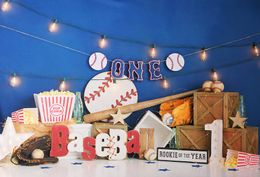 Mehofond Photography Background Baseball recrue de l'année Boys 1st Birthday Party Cake Smash Decorations Backdrop Photo studio