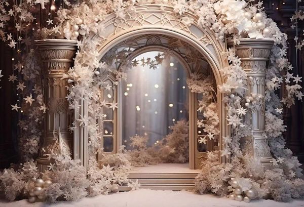 Mehofond Photography Fondo Arch Door Nieve Fiest Farty Tree Kid Family Retratir Decor Fothrop Photo Studio