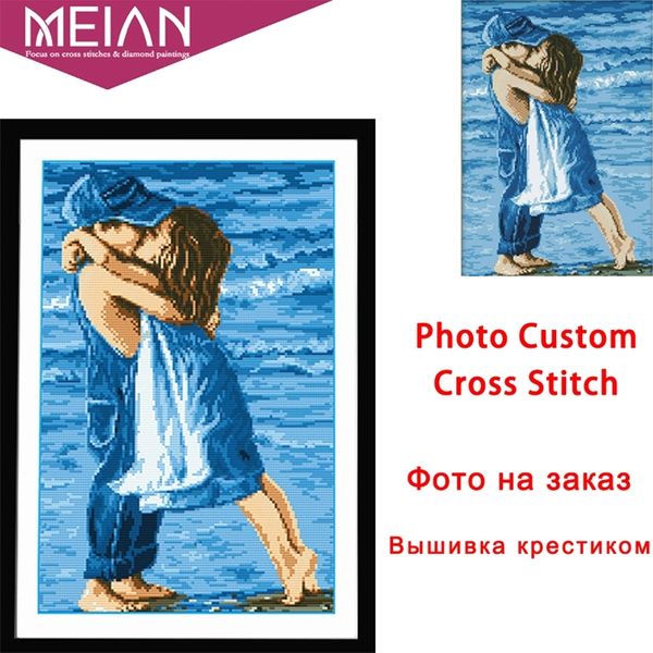 Meian Po Kits de broderie au point de croix personnalisés 11CT peinture au fil de coton coutures à faire soi-même DMC ensemble compté imprimé sur toile 220608