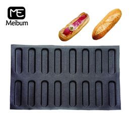 Meibum 16 Holte Poreuze Siliconen Brood Mold Party Lange Loaf Pan Eclair Baguette Bun Mold Non Stick Bakvormen Bakken Gereedschap Y200612