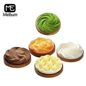 Meibum Spirale Silicone Gâteau Moule Crème Fleur Brownie Mousse Moule Tarte Anneau Français Dessert Pan Muffin Pâtisserie Plateau Outils De Cuisson 210225