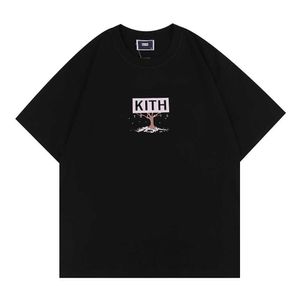 Meichao Ins Kith Tokyo Exclusieve Sakura Tree Print Round Neck korte mouw heren en dames grote t-shirt katoenen pullover