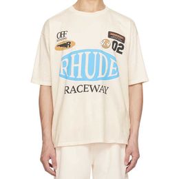 Meichao Rhude Letter Printing High Street Oversize heren- en damestrui met korte mouwen en casual T-shirt