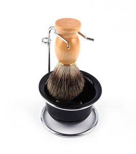 Meicoly Men Kit rasage Kit de conception de beauté durable tasse de brosse à tasse de feuille de savon support portable rasage de rasage de rasage rasoir propre ensemble 3p2273326