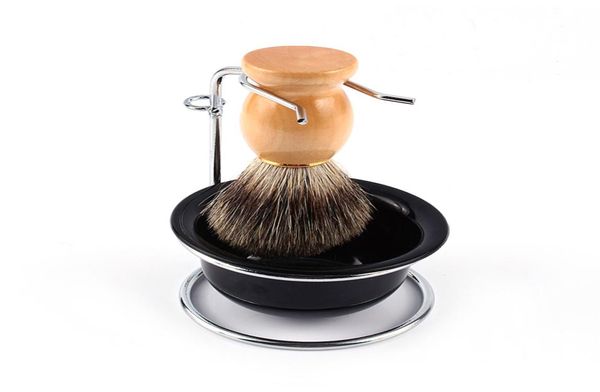 Meicoly hommes raser kit de conception de beauté durable bol tasse de brosse à brosse à savon support support de rasage portable rasoir rasoir propre ensemble 3p7676595