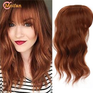 Meifan Synthetic Toupee Pliée 3Clips sur une seule pièce Hair with Bangs Closure Hair for Women Couvre les cheveux blancs Hai 240314