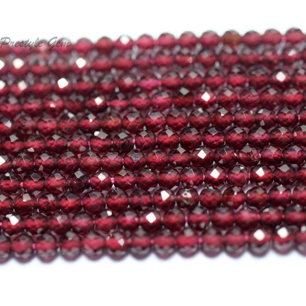 Meihan 4 Strandsset Natural Red Garnet M Faceted Semilla redonda de cuentas sueltas de piedra para diseño de joyas al por mayor 231221