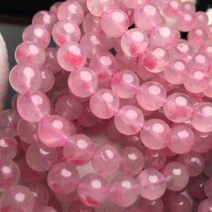 Meihan Natural authentique Brésil Top Berry Blossom Rhodonite lisse de pierre ronde Perles de charme pour la fabrication de bijoux DIY