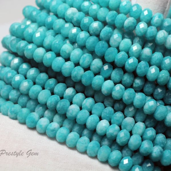 Meihan en gros naturel Mozambique Mozambique Amazonite Facet Rondelle Perles en vrac Gemone pour les bijoux Bracelet Design DIY