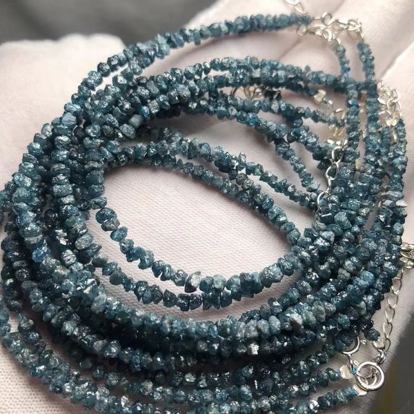 Meihan Wholesale Top Natural Blue Diamond Rocks Original Rocks Loose Perles Gem Bracelets en pierre 925 Silver Design Products Tanding 231221