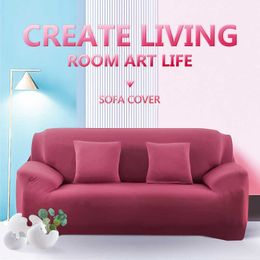 Meijuner Solid Color Elastic Sofa Cover Universal All-Inclusive Anti-slip Couch Slipcover Protecteur de meubles pour salle à manger 210723