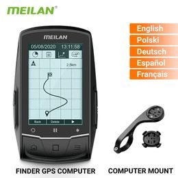 Meilan M1 Finder GPS Bike Computer 2,6 pouces grand écran Cycling allemand français sans fil de navigation extérieure complexe de vitesse 240507