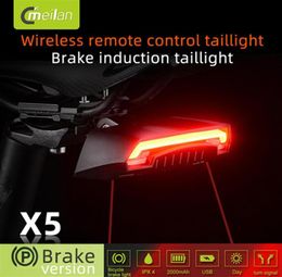 Meilan X5 Draadloos fietsachterlicht Laserachterlicht Intelligent USB Oplaadbaar Fietsaccessoires Giyo R1 Remote Turn LED29008075316
