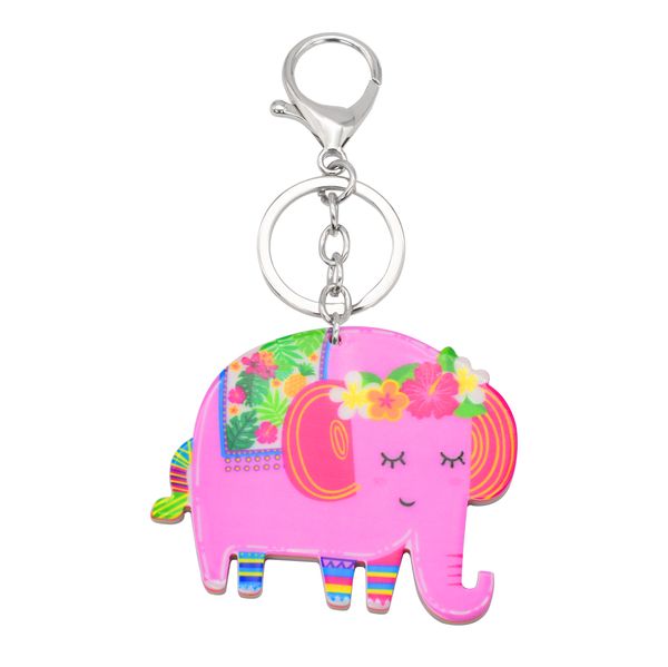 Porte-clés en acrylique dessin animé mignon, créatif, éléphant, Animal, bijoux pour femmes, enfants filles, cadeau, accessoire de voiture