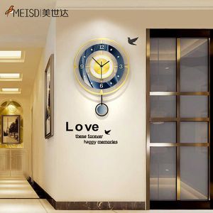 Meisd Creative Wall Clock Modern Design Watch Pendulum Home Interieurs Woonkamer Decoratie Quartz Silent Horloge 210930