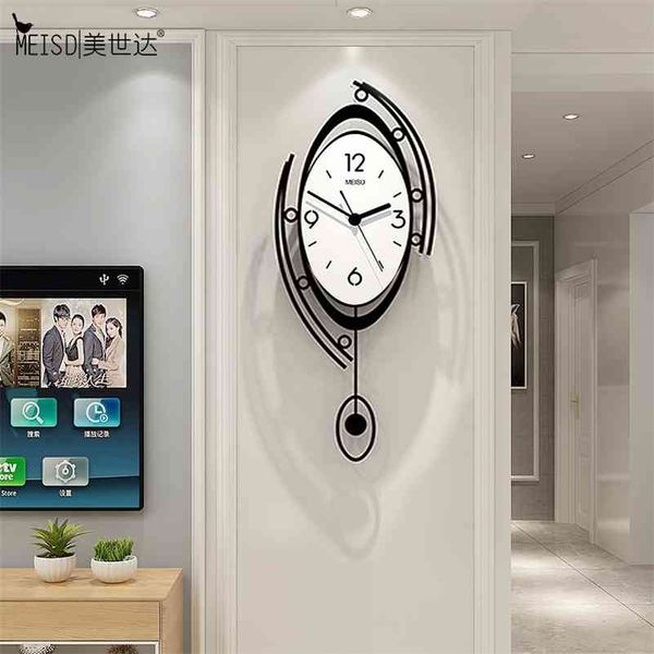 MEISD, reloj de pared nórdico, péndulo, relojes colgantes modernos, reloj de pared grande de cuarzo para el hogar, reloj silencioso creativo para sala de estar, Horloge 210325