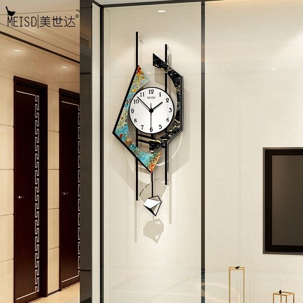 MEISD Qualité Acrylique Montre Pendule Horloges Murales Rétro Mur Art Peintures Décor À La Maison Vintage Silencieux Quartz Horloge Livraison Gratuite 210310