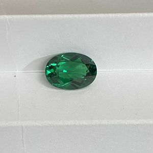 Meisidian 10x14mm 5a kwaliteit 6 karaat ovaal gesneden lab groen smaragdd losse edelsteen voor ring H1015