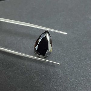 Meisidian 8 * 12mm Gra Lab Gegroeide Black Moissanite Pear Cut Clarity VVS Losse Diamond Edelstenen H1015