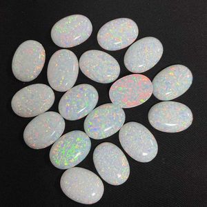 Meisidian Lab creó Cabochon Stone Oval 10x12mm Fire Blanco Flatback Opal Piedra de piedras preciosas haciendo H1015
