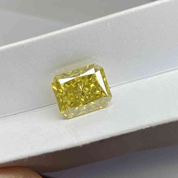 Meisidian – diamant Moissanite jaune vif, coupe radiante, 9x11mm, 5 CTS, prix par Carat pour bague