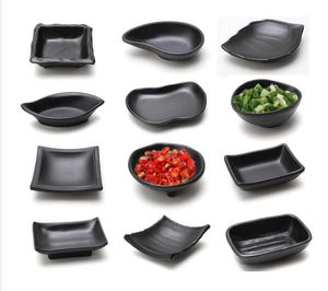 Melamine Zwart Dompelen Sojasaus Gerechten Sushi Wasabi Doufu Snack Plaat Japanse Restaurant Dineren Servies SN5138