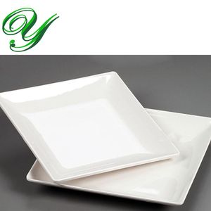 Melamine Diner Plates Gerechten Outdoor Picknick Servies Bruiloft Buffet Serveerlade 8.5 Inch White Square Sushi Salad Dessert Plastic Platen