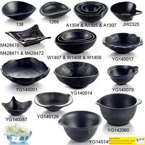 Vajilla de melamina Black Frost Oval Ramen bowl Restaurante coreano A5 Melamina Big Bowls Vajilla de melamina al por mayor